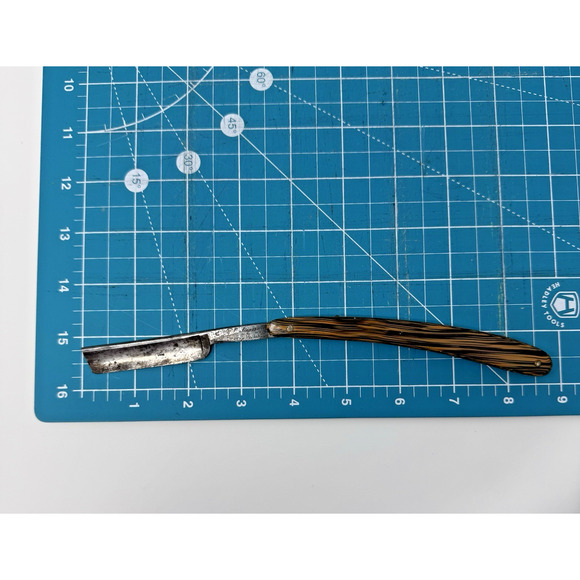 Vintage J.A. Henckels Twin Works Straight Razor Solingen Germany Wood Grain Hand - Picture 9 of 11